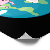 地球環境のためのおもしろいAxolotl母地球の日 ポスター (角)