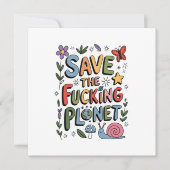 地球環境保護事業者を救うかわいい 招待状 (正面)