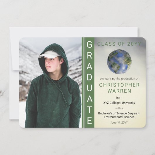 地球環境科学研究科卒業A 案内状 (正面)