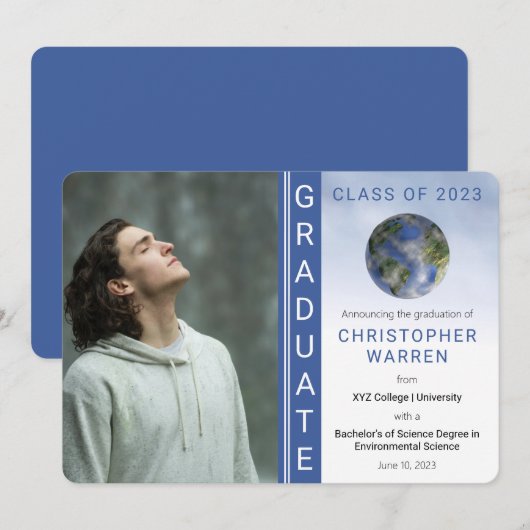 地球環境科学 卒業 案内状 (正面/裏面)