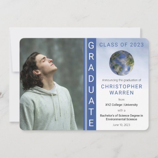 地球環境科学 卒業 案内状 (正面)