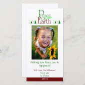 地球白の休日のクリスマスカードの平和M2の シーズンカード (正面/裏面)