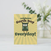 地球祝の日のフクロウ ポストカード (スタンド正面)