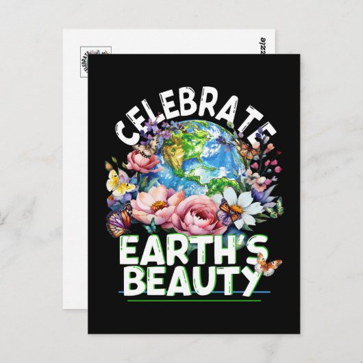 地球祝の美しい、自然地球の日 ポストカード (正面/裏面)