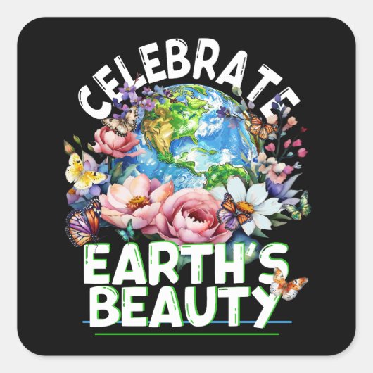 地球祝美しい地球フローラ スクエアシール (正面)