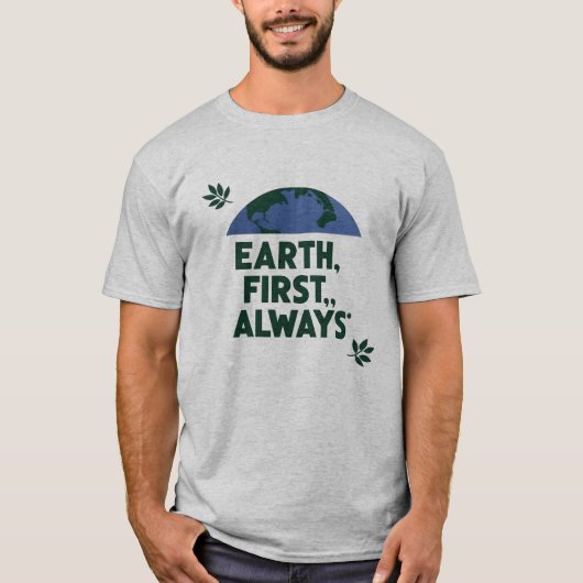 地球第一主義のエコデザイン Tシャツ (正面)