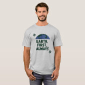 地球第一主義のエコデザイン Tシャツ (正面フル)
