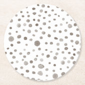 地球紙吹雪水色ドット紙コースター ラウンドペーパーコースター (正面)