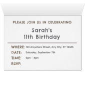 地球紙吹雪水色ドット誕生日招待状 (内部横(下))