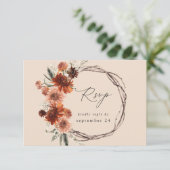 地球素朴とシャンパンの花模様と食事 – BEIG2 出欠カード (スタンド正面)