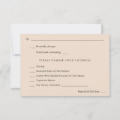 地球素朴とシャンパン花模様w食事RSVP -BEIG 出欠カード (裏面)