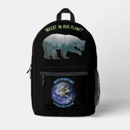 地球素朴の日とともに地球に投資する プリントバックパック