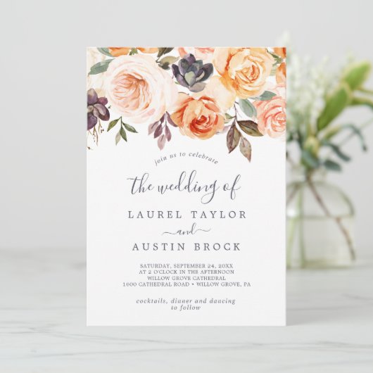 地球素朴花模様は結婚~の 招待状 (スタンド正面)