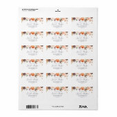 地球素朴花模様ウェディングRSVP住所 シール (フルシート)