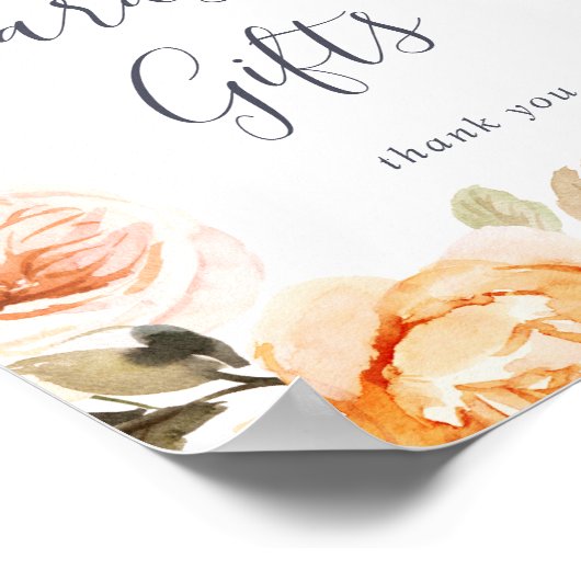 地球素朴花模様カードとギフトのサイン ポスター (角)