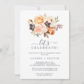 地球素朴花模様レッツ祝ー 招待状 (正面)