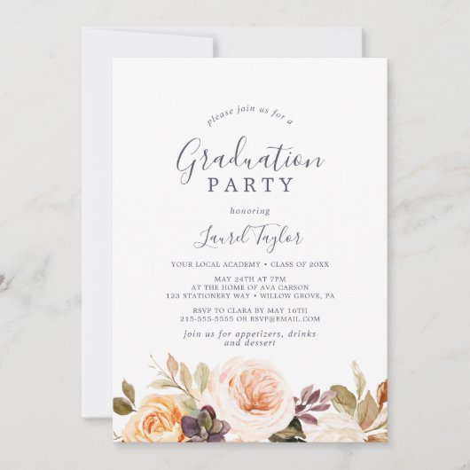 地球素朴花模様卒業党 招待状 (正面)