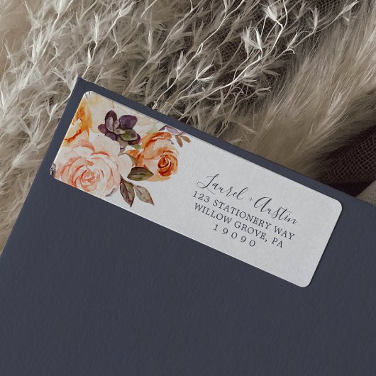 地球素朴花模様差出人住所ラベル ラベル