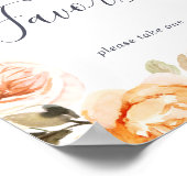 地球素朴花模様結婚式の引き出物標識 ポスター (角)