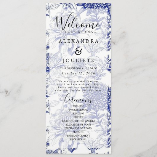 地球素朴花模様結婚式 プログラム (正面)