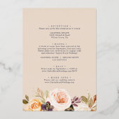 地球素朴花模様金箔すべて結婚の 箔招待状 (裏面)