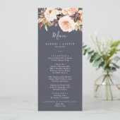 地球素朴花模様 |パープル結婚のディナーメニュー メニュー (スタンド正面)