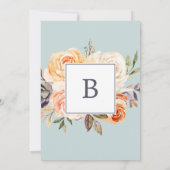 地球素朴花模様 |ミント結婚ス・ザ・オブ 招待状 (裏面)