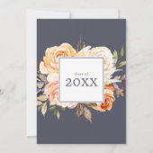 地球素朴花模様 |紫の卒業パーティー 招待状 (裏面)