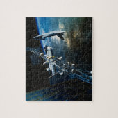地球絵画上の宇宙駅の ジグソーパズル (縦)