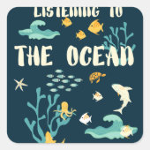 地球聞の日の海だ スクエアシール (正面)