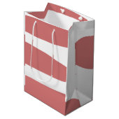 地球赤と白抽象芸術 ミディアムペーパーバッグ (正面アングル)