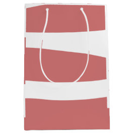 地球赤と白抽象芸術 ミディアムペーパーバッグ