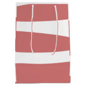 地球赤と白抽象芸術 ミディアムペーパーバッグ (裏面)