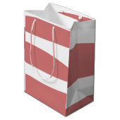 地球赤と白抽象芸術 ミディアムペーパーバッグ (裏面アングル)