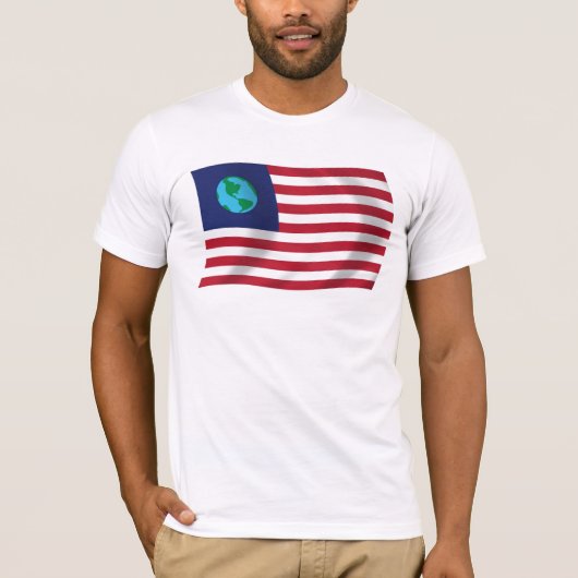 地球連合の国旗Tシャツ Tシャツ (正面)