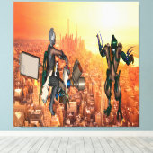 地球防衛 キャンバスプリント (インサイチュ (ウッドフロア))