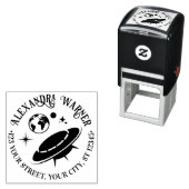 地球飛んでいる名住所の近くのソーサー宇宙船 セルフインキングスタンプ (インサイチュ)