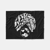 地球食べ環境保護 フリースブランケット (正面(横))