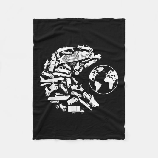 地球食べ環境保護 フリースブランケット (正面)