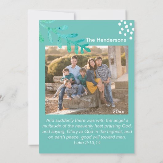 地球5x7の両面写真カードの平和 招待状 (裏面)