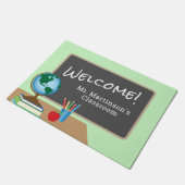 地球|の先生の教室の歓迎 ドアマット (アングル)