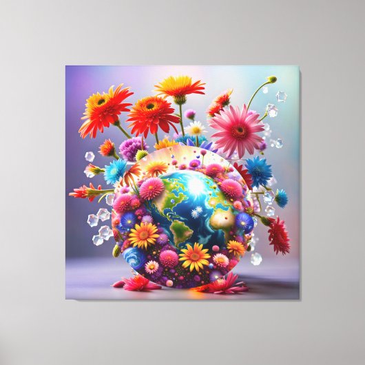 地球 キャンバスプリント (正面)