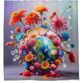 地球 シャワーカーテン (正面)