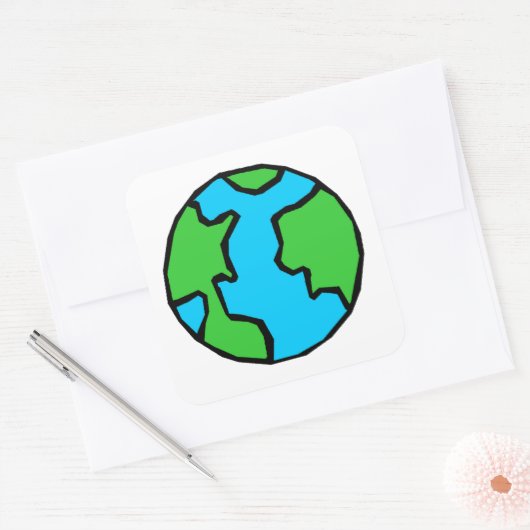 地球 スクエアシール (封筒)