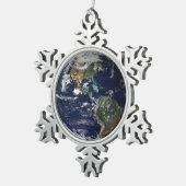 地球 スノーフレークピューターオーナメント (右)