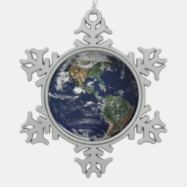 地球 スノーフレークピューターオーナメント