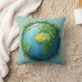地球 – デザインクッション – 心地よい クッション (ブランケット)