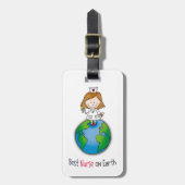 地球-ナース日-の最も最高のなナースナース週 ラゲッジタグ (正面縦)
