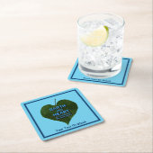 地球 – ハートアナグラム スクエアペーパーコースター (インサイチュ)