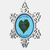 地球 – ハートアナグラム スノーフレークピューターオーナメント (右)